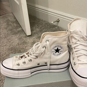 Converse White High-Top Platform Sneakers Classic Canvas